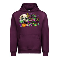 Mauve Wine eat drınk and be scary Urban Hoodie - AdoDesignShop