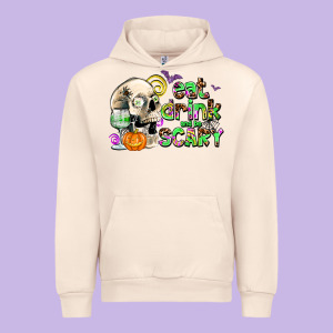 Eat Drınk And Be Scary Urban Hoodie Designed By Adodesignshop
