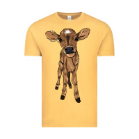 Vintage Mustard Baby cow Vintage Tee - HowdyJamesFarm