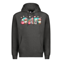 Charcoal Heather volleyball coffee cups Premium Hoodie - Jasminsmagicworld