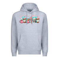 Heather Grey volleyball coffee cups Premium Hoodie - Jasminsmagicworld