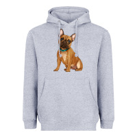 Heather Grey french bulldog Heavyweight Hoodie - Artiststas
