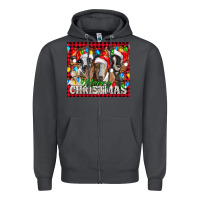 Smoke Merry Christmas  With Goats Zipper Hoodie - LillyAllenDesigns