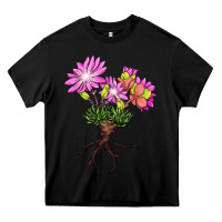 Black Bitterroot Flower Illustrations Heavy Core Tee - LillyAllenDesigns