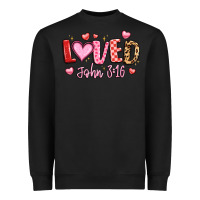 Black loved john 3 16 Heavyweight Sweatshirt - LillyAllenDesigns