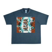 Midnight Navy tooled leather and cowhide mama Urban Heavy Tee - TumblerDesignByShophia