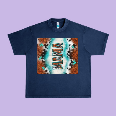 Tooled Leather And Cowhide Mama Urban Heavy Tee Designed By Tumblerdesignbyshophia