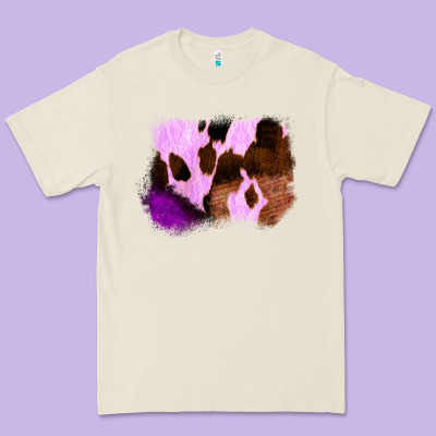 Purple Western Wood Cowhide Frame Premium Tee Designed By Bettercallsaul