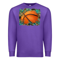 Purple sports basketball background Premium Sweatshirt - Artiststas