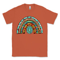 Copper Western Rainbow with Leopard and Gemstone Classic Tee - texasbilliewilder