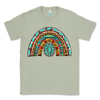 Matcha Western Rainbow with Leopard and Gemstone Classic Tee - texasbilliewilder