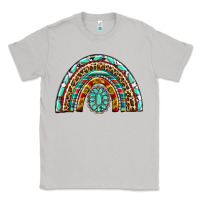 Moon Dust Western Rainbow with Leopard and Gemstone Classic Tee - texasbilliewilder