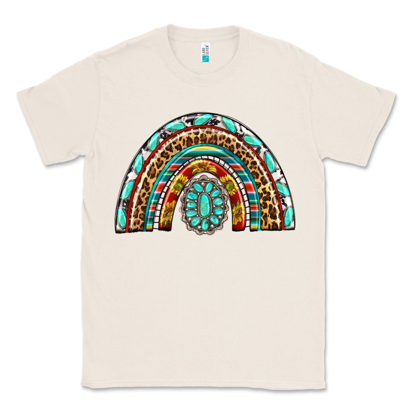 Western Rainbow With Leopard And Gemstone Classic Tee by texasbilliewilder | Teevron