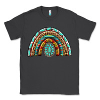 Smoke Western Rainbow with Leopard and Gemstone Classic Tee - texasbilliewilder