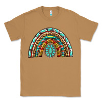 Toasted Coconut Western Rainbow with Leopard and Gemstone Classic Tee - texasbilliewilder