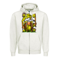 Oatmeal Heather softball gnome Zipper Hoodie - SublimationCraftShop