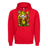 Red softball gnome Zipper Hoodie - SublimationCraftShop
