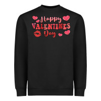 Black happy valentine's day Heavyweight Sweatshirt - LillyAllenDesigns
