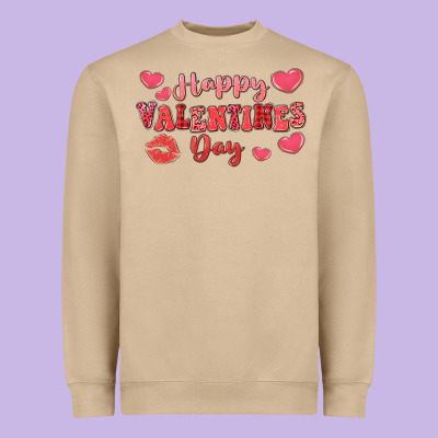 Happy Valentine's Day Heavyweight Sweatshirt Designed By Lillyallendesigns