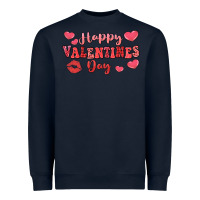Navy happy valentine's day Heavyweight Sweatshirt - LillyAllenDesigns