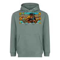 Sage rottweiler with sunflowers license plate Heavyweight Hoodie - Artiststas