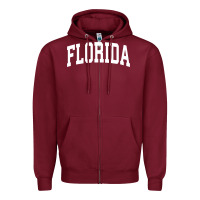 Burgundy Florida Crewneck Sweatshirt Sports College Style State Gifts Zipper Hoodie - minhPixels