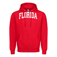 Red Florida Crewneck Sweatshirt Sports College Style State Gifts Zipper Hoodie - minhPixels