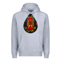 Heather Grey african masks teardrop  6 Premium Hoodie - BundleAndBundleShop