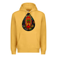 Mustard african masks teardrop  6 Premium Hoodie - BundleAndBundleShop