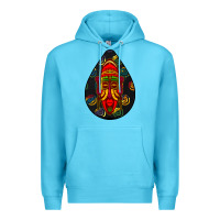 Ocean Blue african masks teardrop  6 Premium Hoodie - BundleAndBundleShop