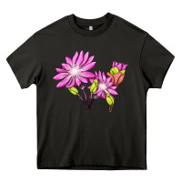 Asphalt Bitterroot Flower Illustrations Heavy Core Tee - LillyAllenDesigns