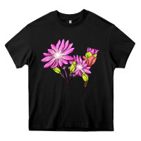 Black Bitterroot Flower Illustrations Heavy Core Tee - LillyAllenDesigns