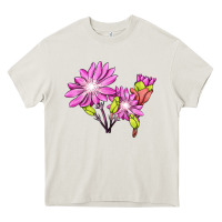 Bitterroot Flower Illustrations Heavy Core Tee | Teevron