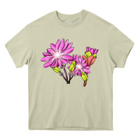 Mossy Bitterroot Flower Illustrations Heavy Core Tee - LillyAllenDesigns