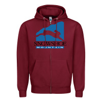 Burgundy snowshoe mountain Zipper Hoodie - minhPixels
