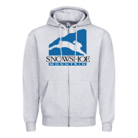 Heather Grey snowshoe mountain Zipper Hoodie - minhPixels