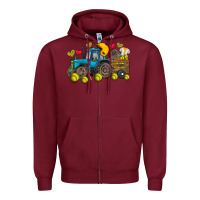 Burgundy softball tractor Zipper Hoodie - SublimationCraftShop