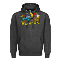 Charcoal Heather softball tractor Zipper Hoodie - SublimationCraftShop