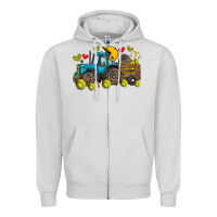 Dove Grey softball tractor Zipper Hoodie - SublimationCraftShop
