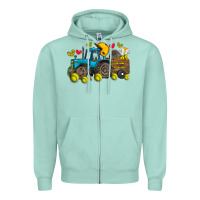 Seafoam softball tractor Zipper Hoodie - SublimationCraftShop