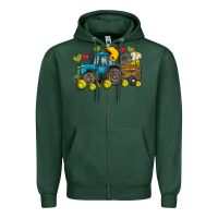 Sports Green softball tractor Zipper Hoodie - SublimationCraftShop