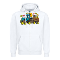 White softball tractor Zipper Hoodie - SublimationCraftShop