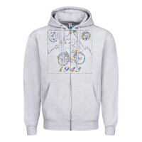 Heather Grey Bicycle Day 1943  LSD Acid Trip  Druffi gift Zipper Hoodie - minhPixels