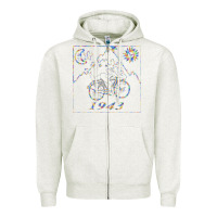 Oatmeal Heather Bicycle Day 1943  LSD Acid Trip  Druffi gift Zipper Hoodie - minhPixels