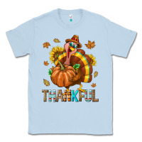 Dusty Blue Thankful Turkey Classic Tee - texasbilliewilder