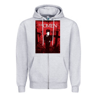 Heather Grey The Omen Horror Movie Zipper Hoodie - minhPixels