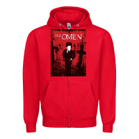 Red The Omen Horror Movie Zipper Hoodie - minhPixels