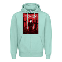 Seafoam The Omen Horror Movie Zipper Hoodie - minhPixels