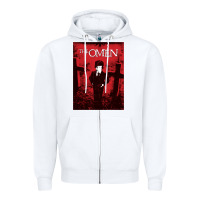 White The Omen Horror Movie Zipper Hoodie - minhPixels