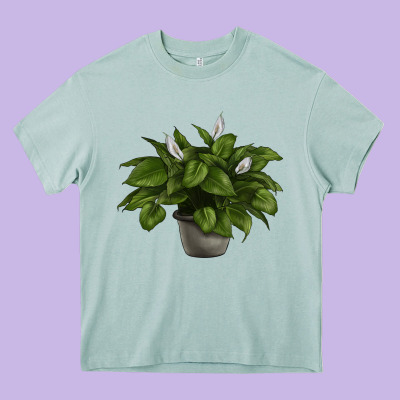 Peace Lily Heavy Core Tee Designed By Lillyallendesigns